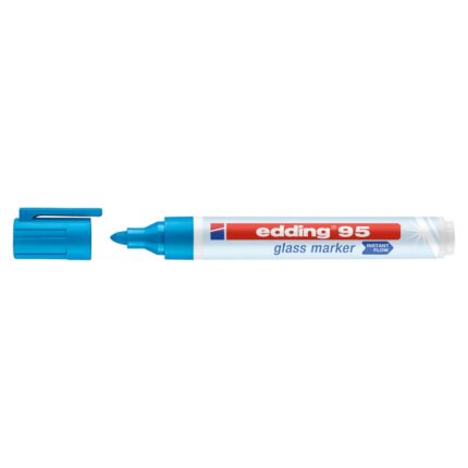 Marker do powierzchni szklanych E-95 EDDING, 1,5-3 mm, błękitny (opakowanie 10 szt.)