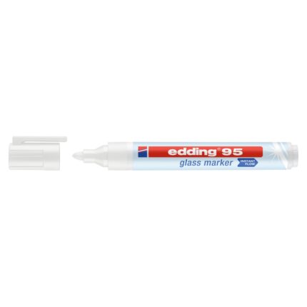 Marker do powierzchni szklanych E-95 EDDING, 1,5-3 mm, biały (opakowanie 10 szt.)