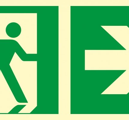 Znak TDC, Kierunek do wyjścia ewakuacyjnego – w prawo 1