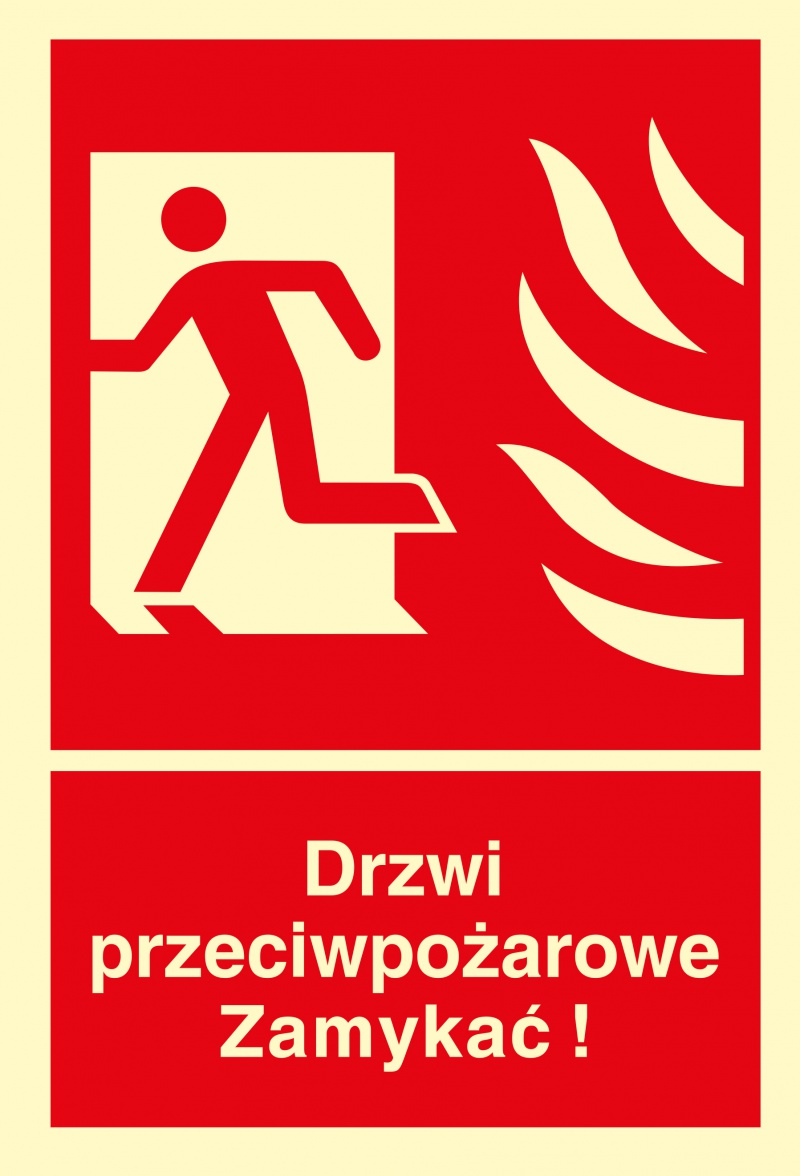 324406-353932-znak_tdc_drzwi_przeciwpozarowe_zamykac_kieru-800w-1 Znak TDC, Drzwi przeciwpożarowe. Zamykać! Kierunek drogi ewakuacyjnej w lewo - obrazek 1