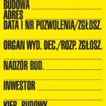 Znak TDC, Budowlana tablica informacyjna