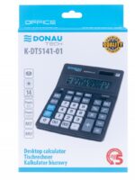 Kalkulator biurowy DONAU TECH OFFICE, CI-CDB1401BK, 14-cyfr. wyświetlacz, wym. 201x155x35mm, czarny