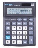 Kalkulator biurowy DONAU TECH OFFICE, CI-CMB1201BK, 12-cyfr. wyświetlacz, wym. 137x101x30mm, czarny - obrazek 2