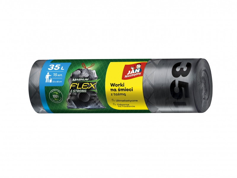 328680-358359-worki_na_smieci_jan_niezbedny_magnum_flex_ld-800w Worki na śmieci JAN NIEZBĘDNY, magnum flex, LDPE, 35l, 15 szt., czarne - obrazek 1
