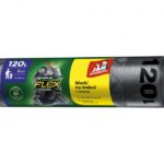 Worki na śmieci JAN NIEZBĘDNY, magnum flex&strong, LDPE, z taśmą, 120l, 8szt., czarne