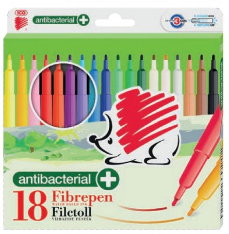329496-266207-flamastry_ico_300_fibre_pen_antybakteryjne_1-800w Flamastry ICO 300 Fibre Pen, antybakteryjne, 18 szt., zawieszka, mix kolorów - obrazek 1