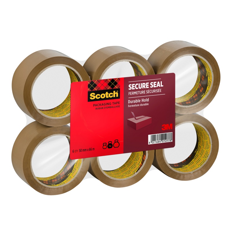 331637-361299-tasma_pakowa_scotch_secure_seal_50mm_66m_6_s-800w Taśma pakowa SCOTCH Secure Seal, 50mm, 66m, 6 szt., brązowa - obrazek 1