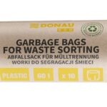Worki na śmieci DONAU ECO, do segregacji plastiku, 60l, 10 szt., żółte