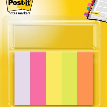 Znaczniki POST-IT® (670/5), papier, 15x50mm, 5x100 kart., mix kolorów neonowy