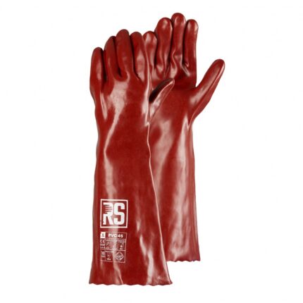 Rękawice chemiczne RS PVC, 45 cm, rozm. 10, czerwone (opakowanie 12 szt.)