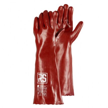 Rękawice chemiczne RS PVC, 58 cm, rozm. 10, czerwone (opakowanie 12 szt.)