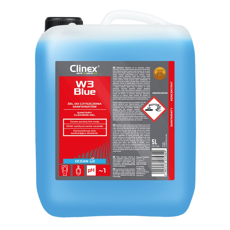 342158-367734-zel_clinex_w3_blue_do_czyszczenia_sanitariat-800w Żel CLINEX W3 Blue, do czyszczenia sanitariatów, 5l - obrazek 1