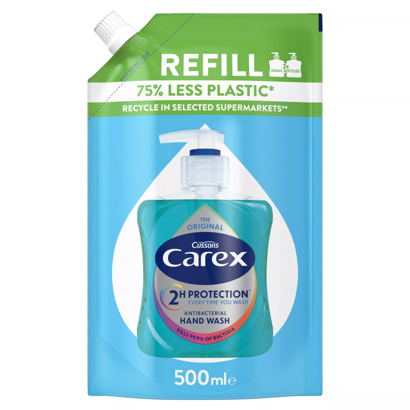 342260-366426-mydlo_w_plynie_antybakteryjne_carex_original-800w Mydło w płynie antybakteryjne CAREX, Original, zapas, 500ml - obrazek 1