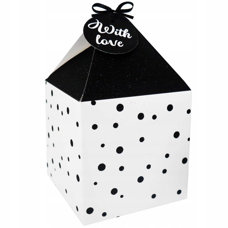 342347-367675-pudelko_na_prezent_incood_kropki_11x11cm_4_s-800w Pudełko na prezent INCOOD, kropki, 11x11cm, 4 szt., biało-czarne - obrazek 1