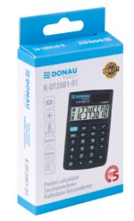 Kalkulator kieszonkowy DONAU TECH, CI-SLD100NR, 8-cyfr. wyświetlacz, wym. 90x60x11 mm, czarny - obrazek 2