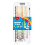 Farby plakatowe KEYROAD, 12x12ml, pędzelek gratis, w pudełku, mix kolorów