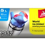 Worki na śmieci JAN NIEZBĘDNY, easy pack, 35l, 30szt., niebieskie