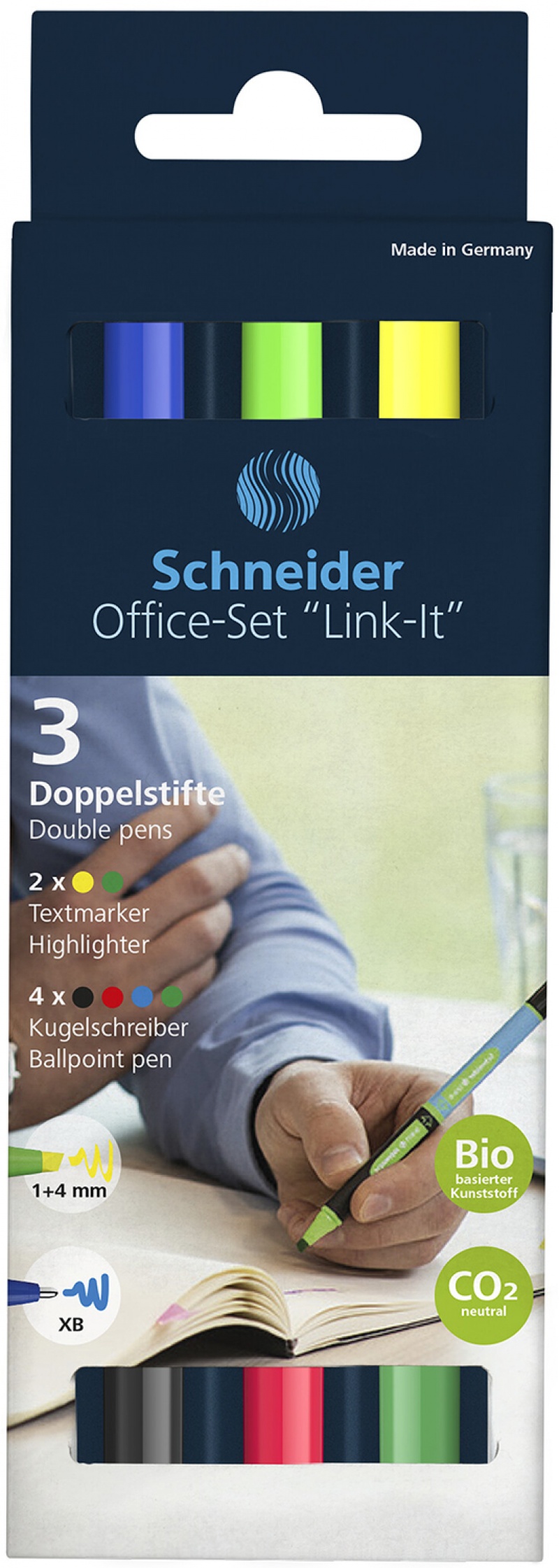 342651-342409-zestaw_schneider_link_it_office_set_dlugopis-800w Zestaw SCHNEIDER LINK-IT Office Set, długopis i zakreślacz w jednym, pudełko, 6szt., mix kolorów - obrazek 1