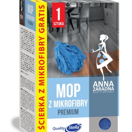 Mop z mikrofibry ANNA ZARADNA + ścierka z mikrofibry gratis