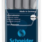 Zestaw foliopisów niepermanentnych SCHNEIDER Maxx 225 M, 4 szt., w etui, mix kolorów