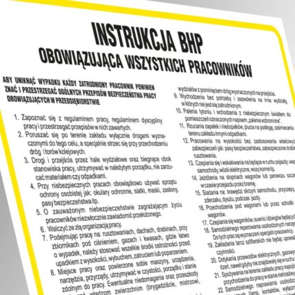 Znak TDC, Instrukcja BHP przy obsłudze niszczarki dokumentów