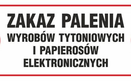 Znak TDC, Zakaz palenia wyrobów tytoniowych i papierosów elektronicznych