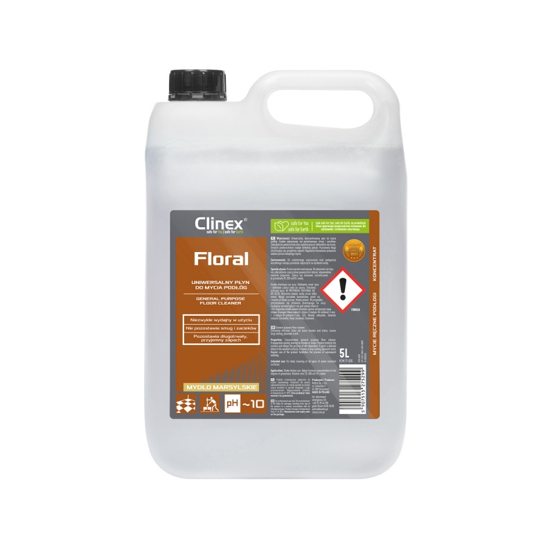347702-370440-uniwersalny_plyn_do_mycia_podlog_clinex_flor-800w-1 Uniwersalny płyn CLINEX Floral, do mycia podłóg, mydło marsylskie, 5l - obrazek 1