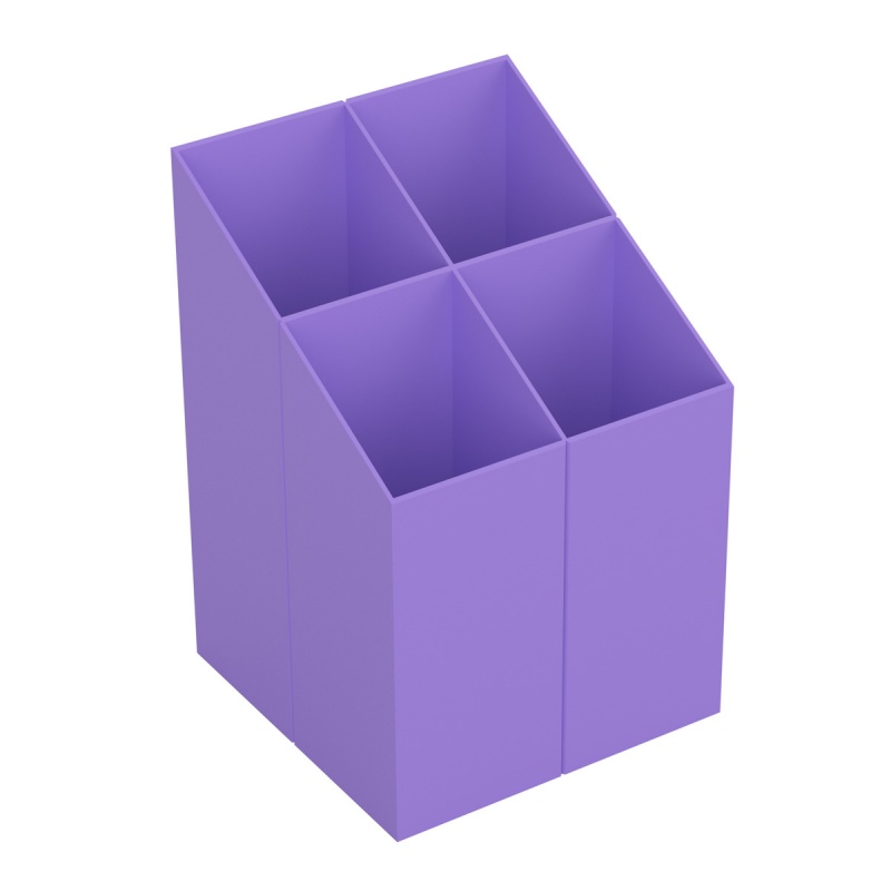 347781-371198-przybornik_na_biurko_ico_kwadratowy_plastiko-800w Przybornik na biurko ICO kwadratowy, plastikowy, 4 komory, fioletowy - obrazek 1