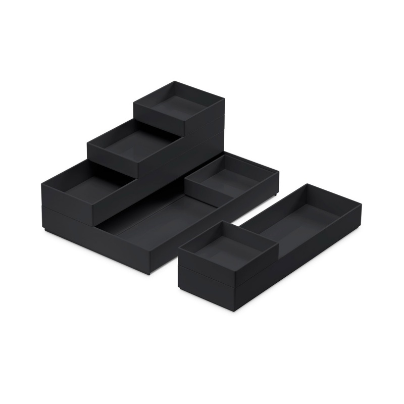 347826-371201-zestaw_pojemnikow_moxom_modular_trays_250x17-800w Zestaw pojemników MOXOM Modular Trays, 250x170x65mm, 7 szt., czarny - obrazek 1