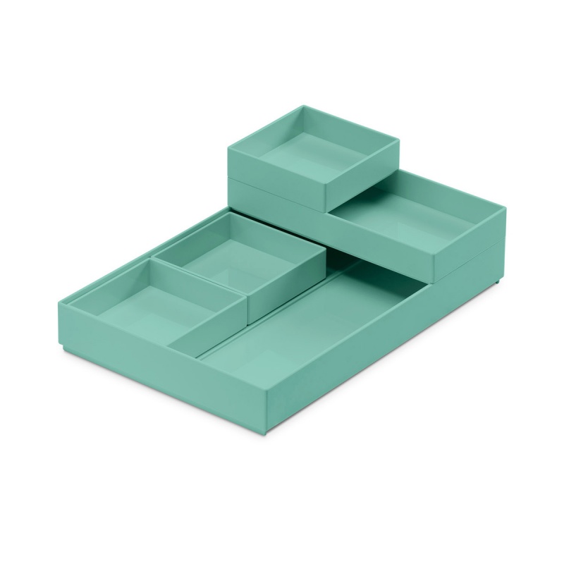 347837-371210-zestaw_pojemnikow_moxom_modular_tray_250x170-800w-1 Zestaw pojemników MOXOM Modular Tray, 250x170x35mm, 5 szt., turkusowy - obrazek 1