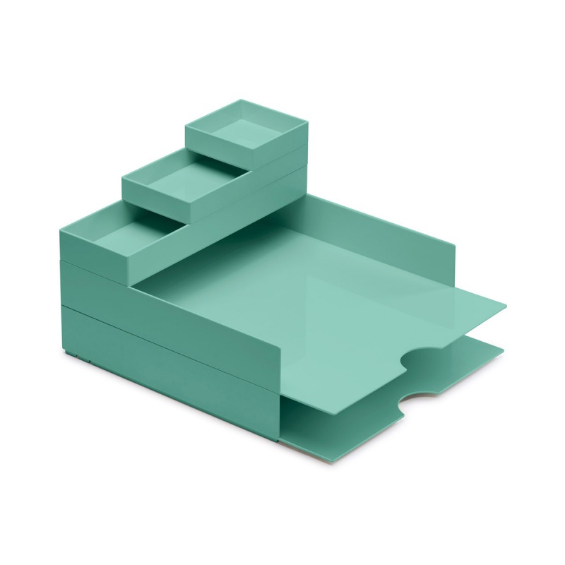 347847-371218-zestaw_pojemnikow_moxom_modular_desk_set_320-800w-1 Zestaw pojemników z szufladkami na biurko MOXOM Modular Desk Set, 320x260x60mm, 5 szt., turkusowy - obrazek 1