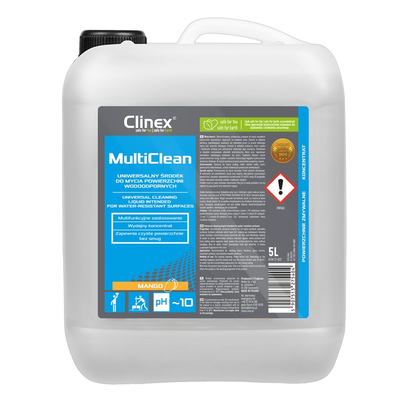 348047-372774-uniwersalny_srodek_clinex_multi_clean_do_myc-800w-1 Uniwersalny środek CLINEX Multi Clean, do mycia powierzchni wodoodpornych, Mango, 5l - obrazek 1