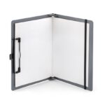 Clipboard składany SAX, PP, A5/A4, z met. klipsem, z gumką i uchwytem na długopis, szary - obrazek 6