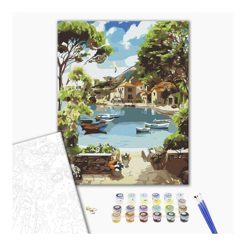 351301-375277-malowanie_po_numerach_brushme_40x50_cm_lazur-800w Malowanie po numerach BRUSHME, 40x50 cm, lazurowa zatoka, 1 szt. - obrazek 1