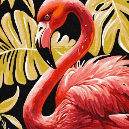 Malowanie po numerach IDEYKA, 40x50 cm, metallic, elegancki flaming, 1 szt., w pudełku