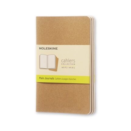 Zestaw 3 zeszytów MOLESKINE Cahier Journals P (9x14cm), gładki, 64 strony, piaskowy