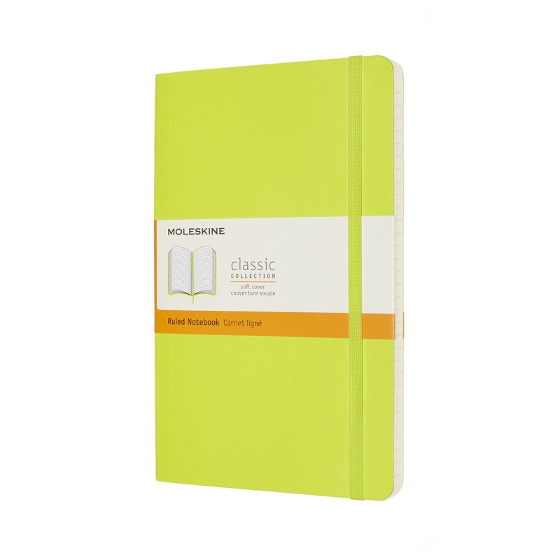 353789-377643-notes_moleskine_classic_l_13x21cm_w_linie_mi-800w Notes MOLESKINE Classic L (13x21cm), w linie, miękka oprawa, 192 strony, lemon green - obrazek 1