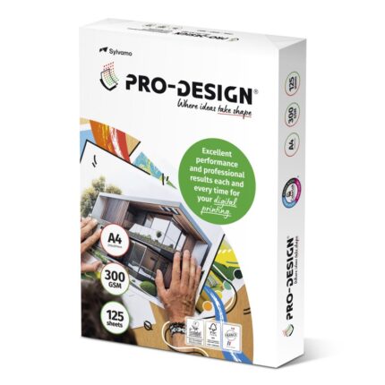 Papier ksero PRO-DESIGN FSC, satynowany, klasa A++, A4, 168CIE, 300gsm, 125 ark. (pakiet 6 opakowań)