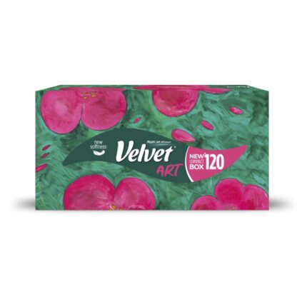 Chusteczki kosmetyczne celulozowe VELVET Art, 3-warstwowe, 120 listków, białe