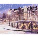 Malowanie po numerach BRUSHME, 40x50 cm, bajkowy Amsterdam w zimie, 1 szt., w pudełku - obrazek 2