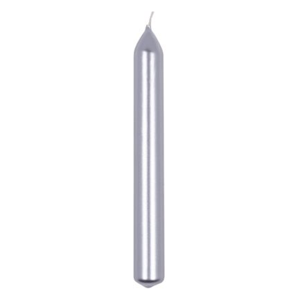Świeca stołowa prosta DONAU HOME, lakierowana, 20x170 mm, 10 szt., srebrna