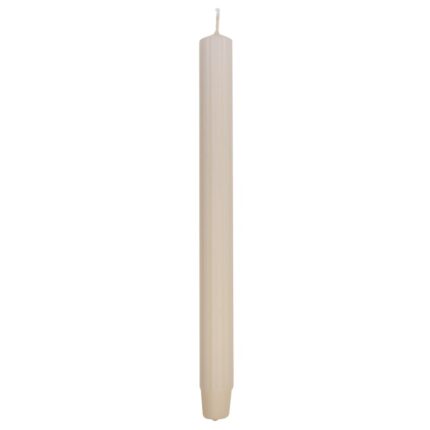 Świeca stołowa długa ryflowana DONAU HOME, 25x300 mm, 4 szt., kremowa