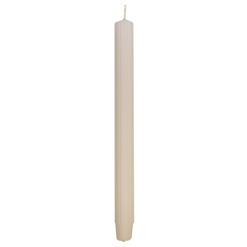 357720-379711-swieca_stolowa_dluga_ryflowana_donau_home_25-800w-1 Świeca stołowa długa ryflowana DONAU HOME, 25x300 mm, 4 szt., kremowa - obrazek 1