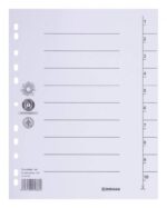 Przekładka DONAU, karton, A4, 235x300mm, 1-10, 1 karta, biała