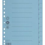 Przekładka DONAU, karton, A4, 235x300mm, 1-10, 1 karta, niebieska