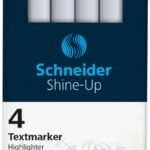Zestaw zakreślaczy SCHNEIDER Shine-Up, 1-4mm, 4 szt., pudełko z zawieszką, mix kolorów