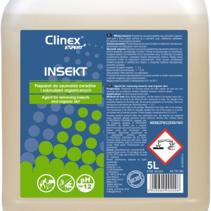 Preparat CLINEX Insekt, do usuwania owadów i zabrudzeń organicznych, 5l
