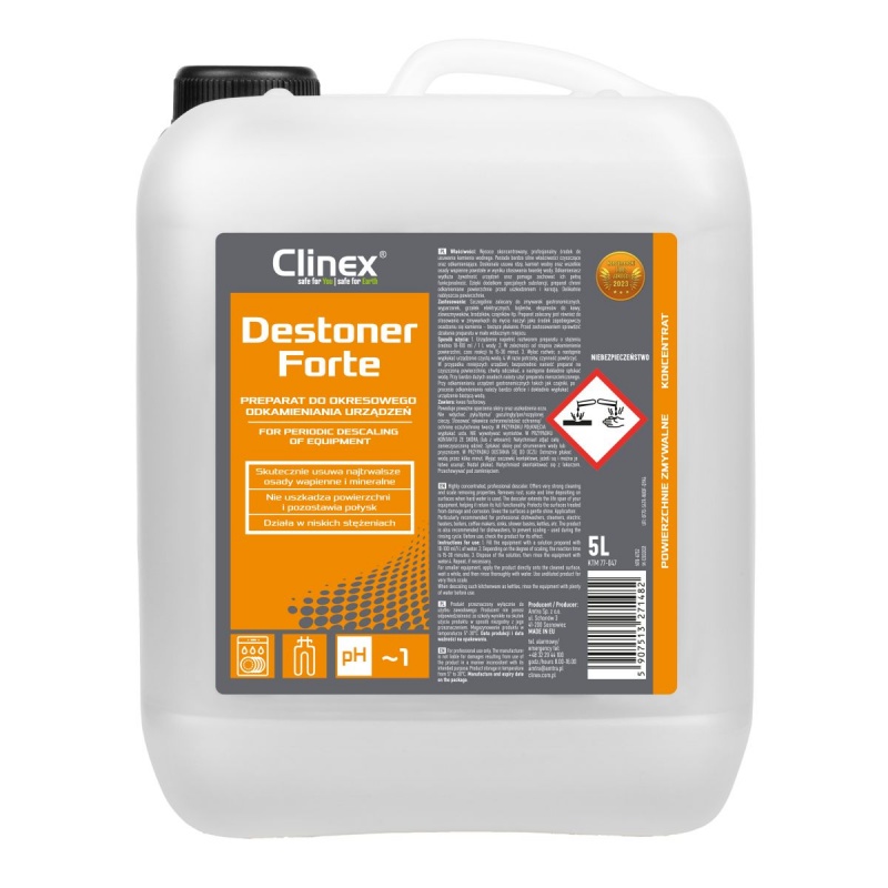 362882-383797-preparat_clinex_destoner_forte_do_okresowego-800w Preparat CLINEX Destoner Forte, do okresowego odkamieniania urządzeń, 5l - obrazek 1