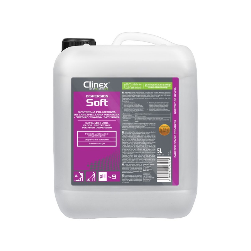 362917-383832-preparat_clinex_dispersion_soft_do_zabezpiec-800w-1 Preparat CLINEX Dispersion Soft, do zabezpieczania posadzek, średnio twardy, satynowy, 5l - obrazek 1