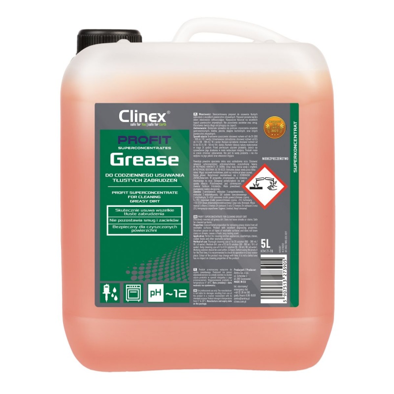 362929-383844-preparat_clinex_profit_grease_do_usuwania_tl-800w Preparat CLINEX Profit Grease, do usuwania tłustych zabrudzeń, 5l - obrazek 1